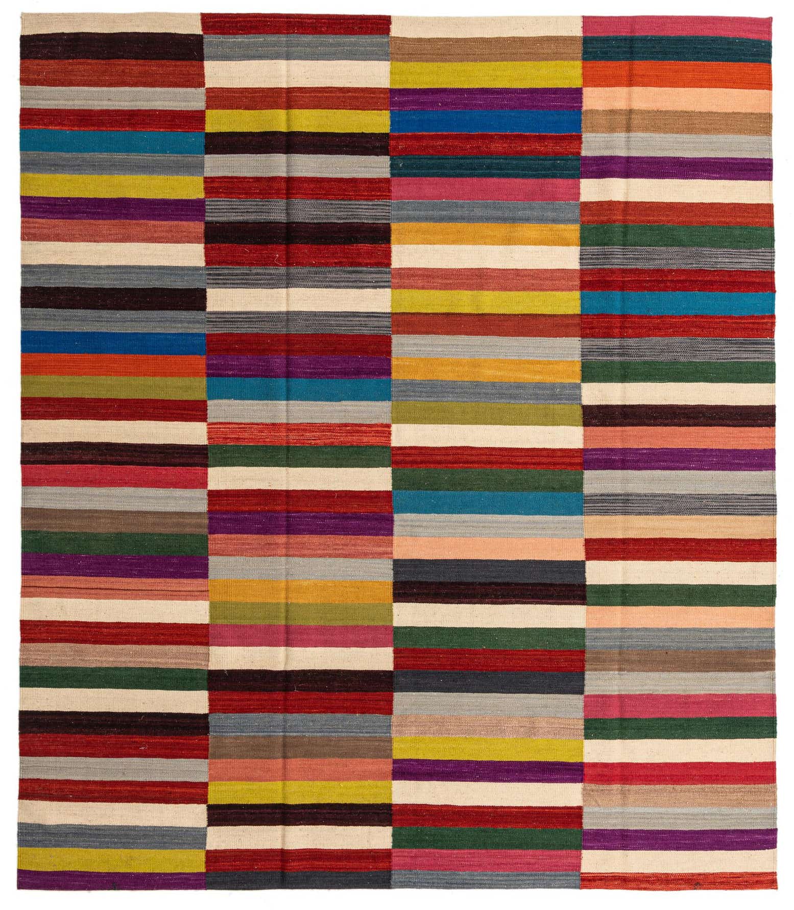 8' 4 x 9' 9 Hand Woven Kilim Modern Wool Rug