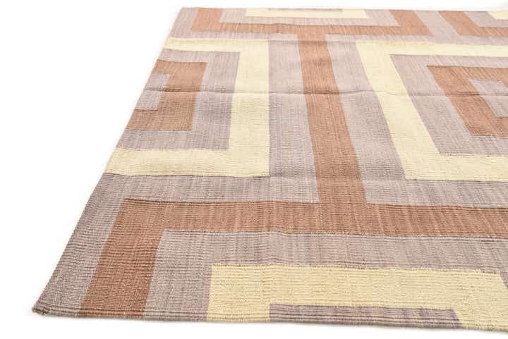 4' 3 x 5' 10 Hand Woven Kilim Modern Wool Rug