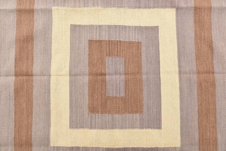 Detail image of 4' 3 x 5' 10 Hand Woven Kilim Modern Wool Rug