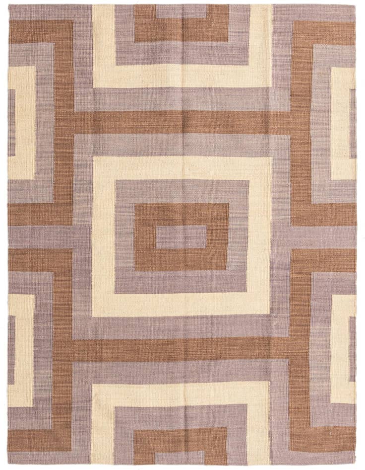 Detail image of 4' 3 x 5' 10 Hand Woven Kilim Modern Wool Rug
