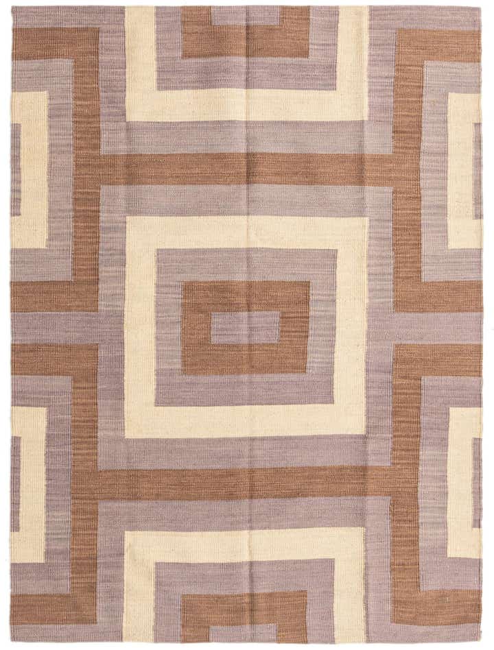 4' 3 x 5' 10 Hand Woven Kilim Modern Wool Rug
