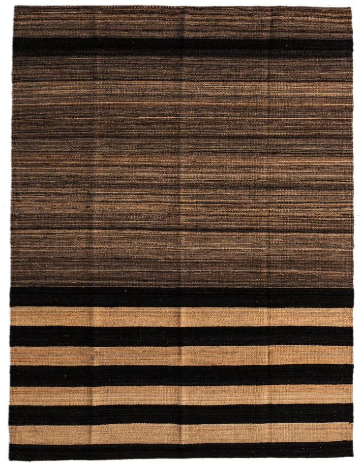 Detail image of 4' 2 x 5' 10 Hand Woven Kilim Modern Wool Rug