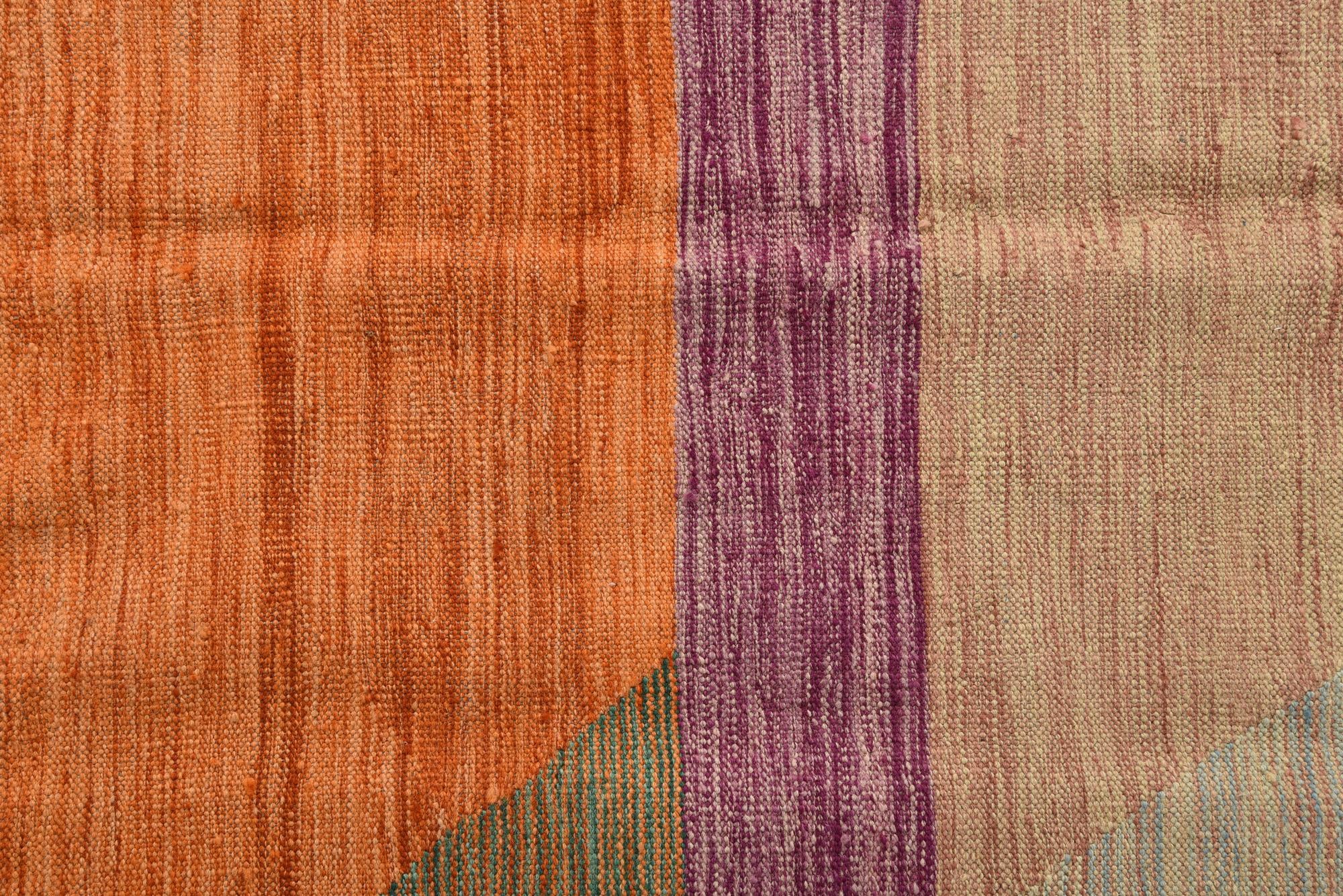 4' 11 x 7' 7 Hand Woven Kilim Modern Wool Rug