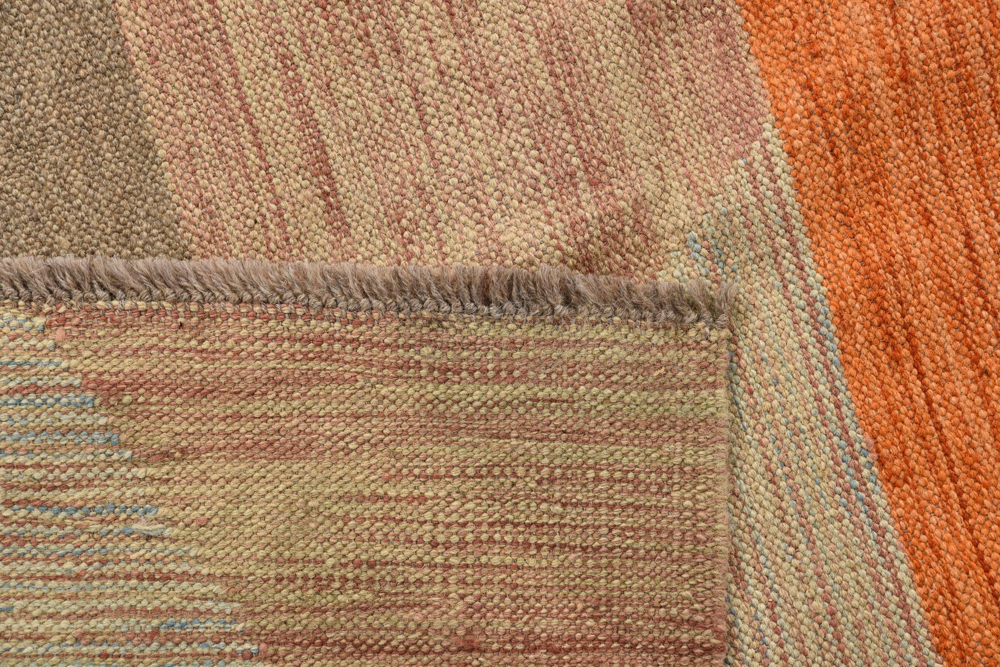 4' 11 x 7' 7 Hand Woven Kilim Modern Wool Rug