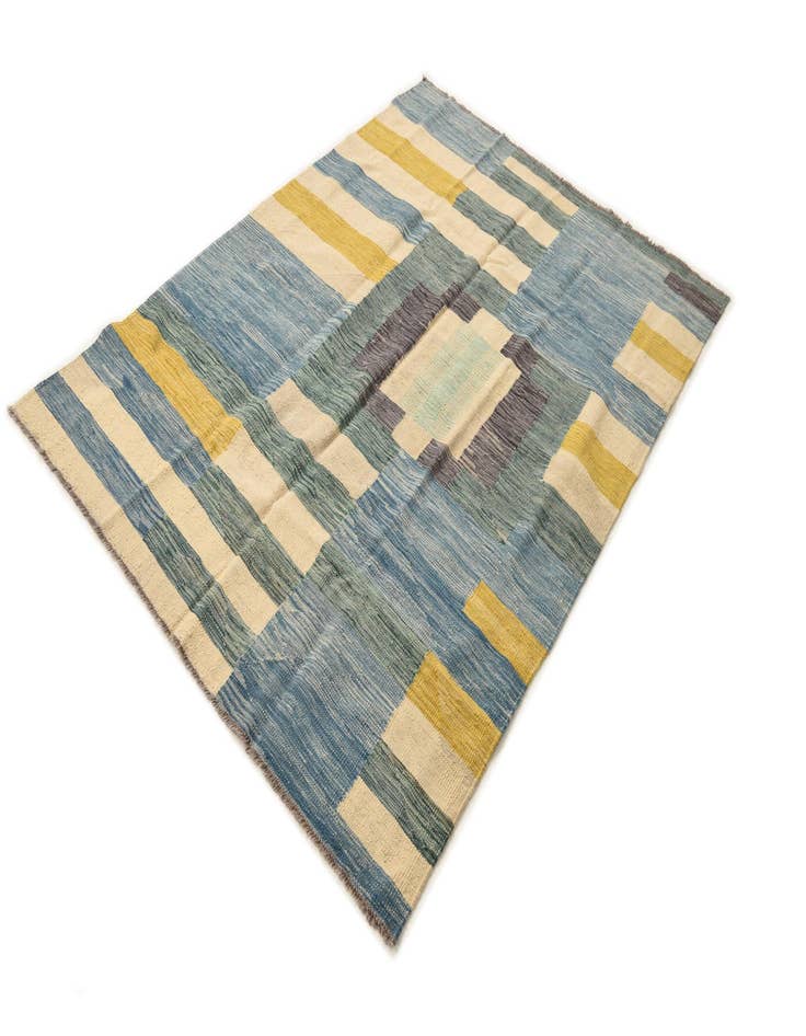 Detail image of 5' 2 x 7'  Hand Woven Kilim Modern Wool Rug