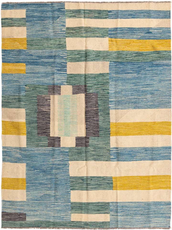 5' 2 x 7' Hand Woven Kilim Modern Wool Rug