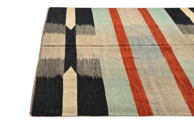 Detail image of 5' 1 x 6' 7 Hand Woven Kilim Modern Wool Rug