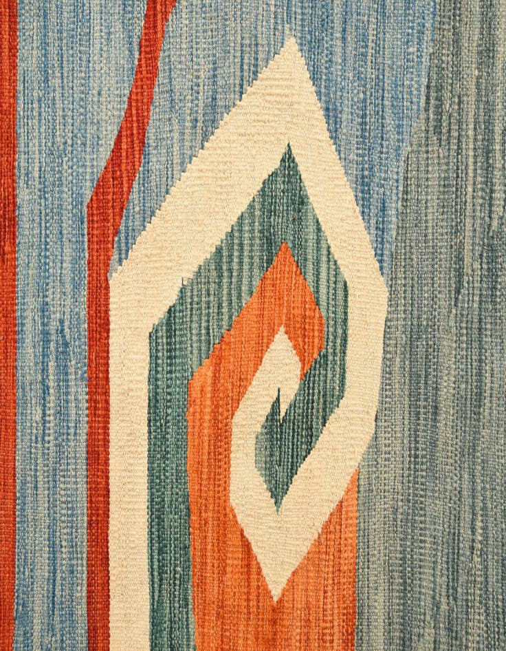 Detail image of 6' 9 x 9' 9  Hand Woven Kilim Modern Wool Rug