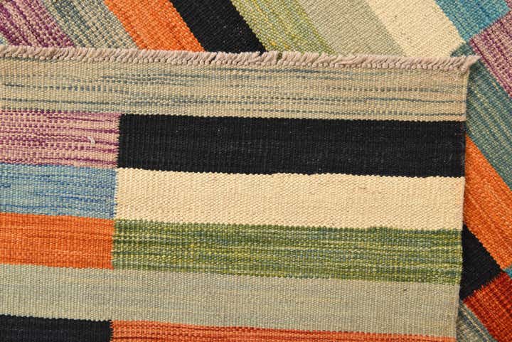 6' 6 x 9' 9 Hand Woven Kilim Modern Wool Rug