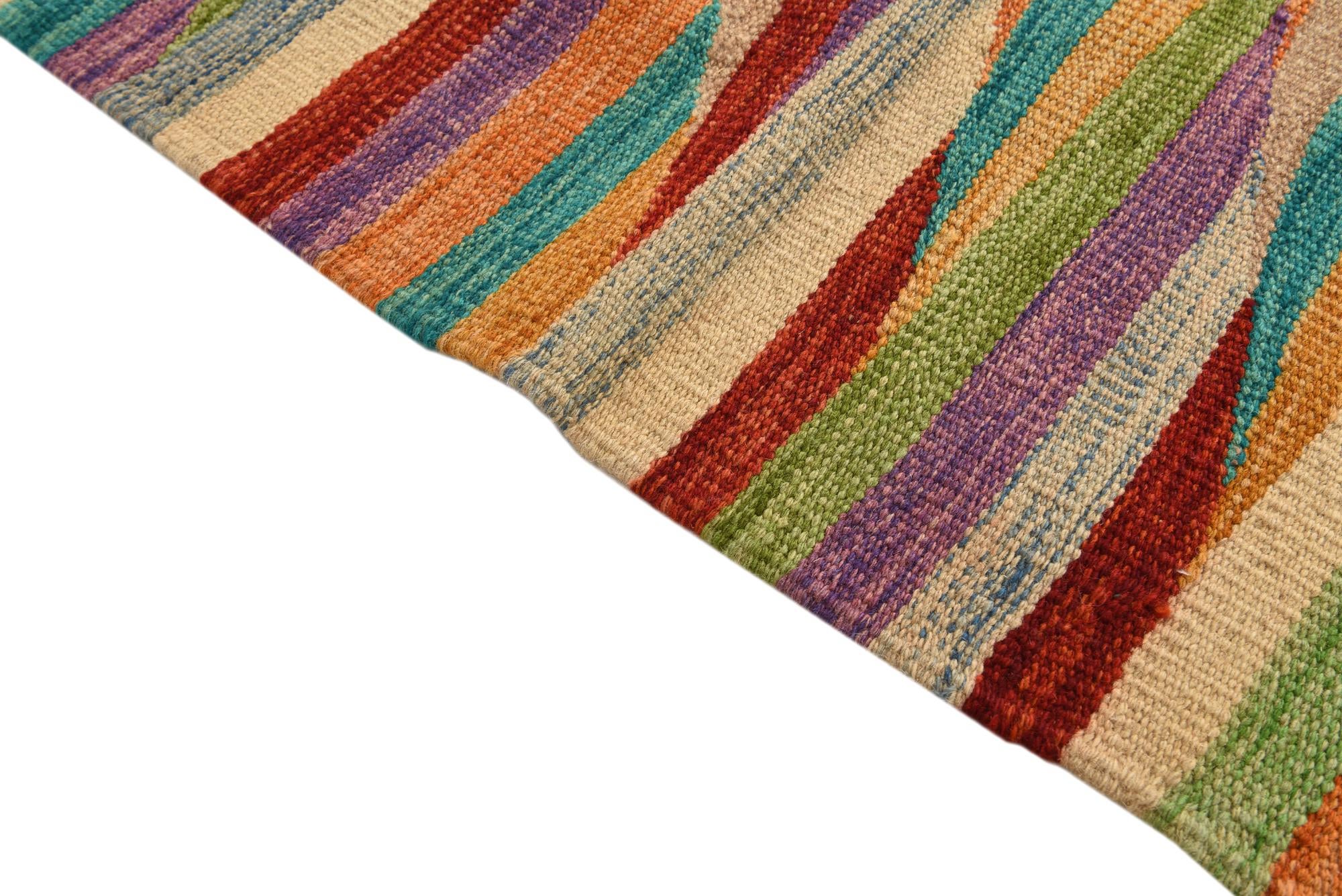 6' 7 x 10' Hand Woven Kilim Modern Wool Rug