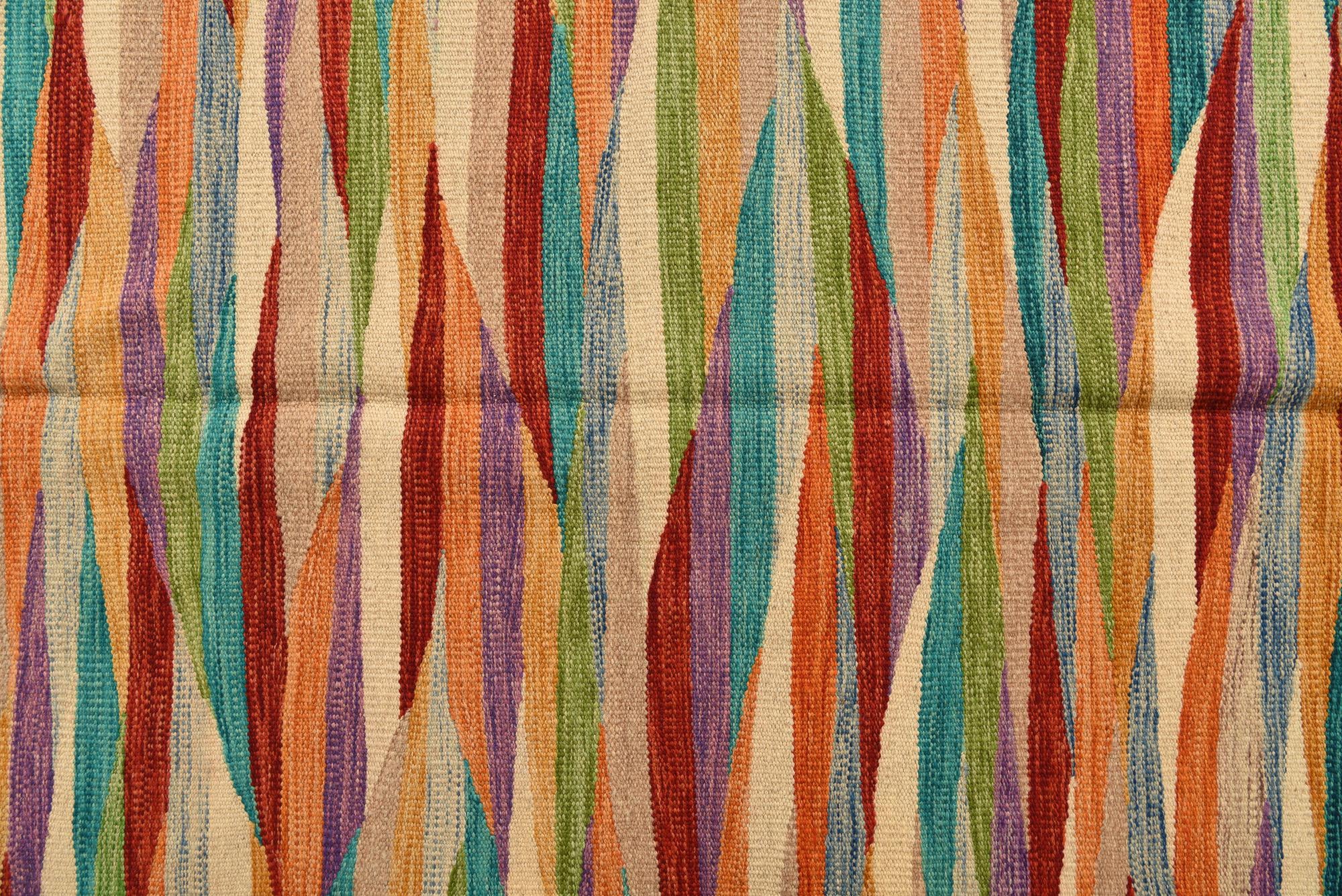 6' 7 x 10' Hand Woven Kilim Modern Wool Rug