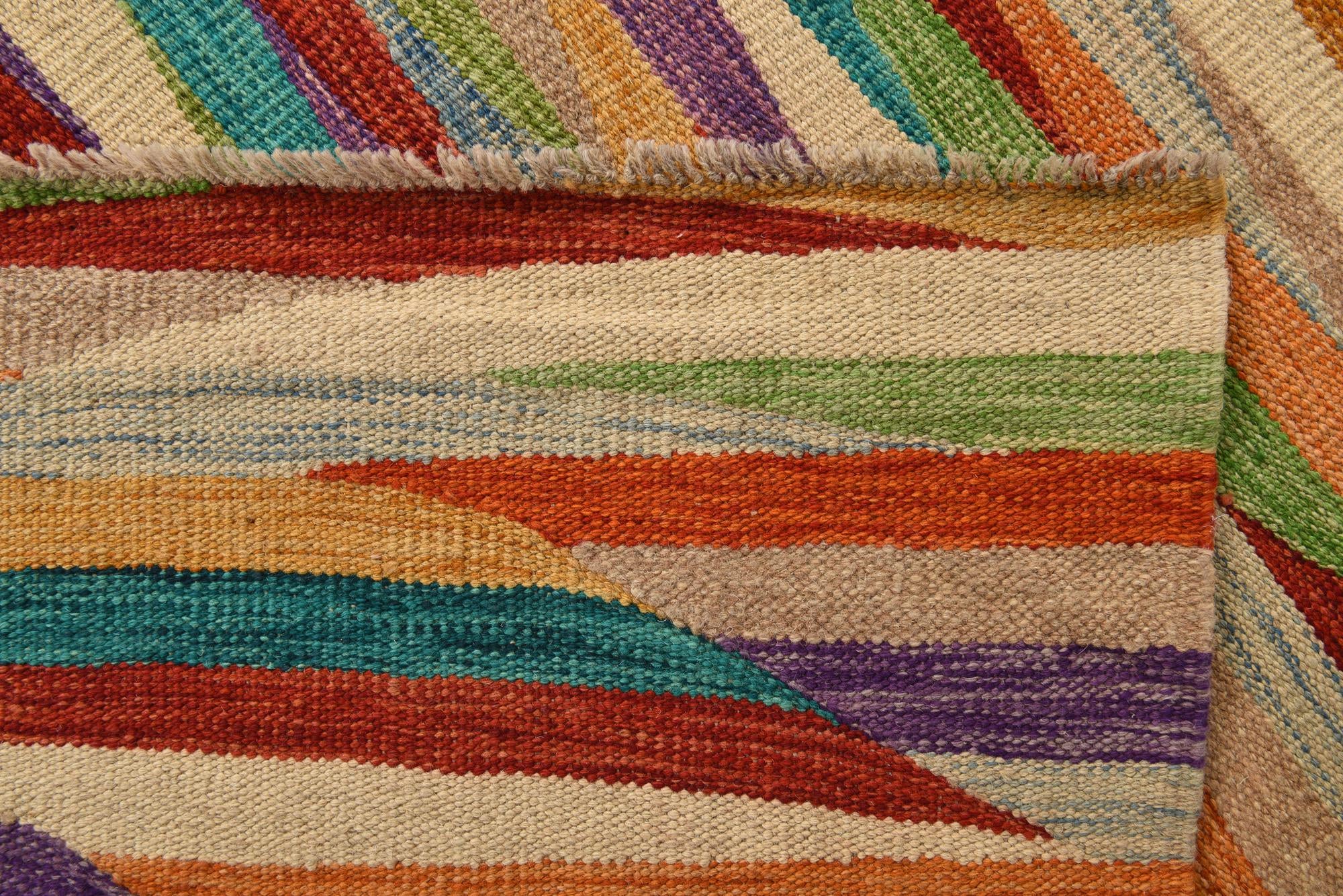 6' 7 x 10' Hand Woven Kilim Modern Wool Rug