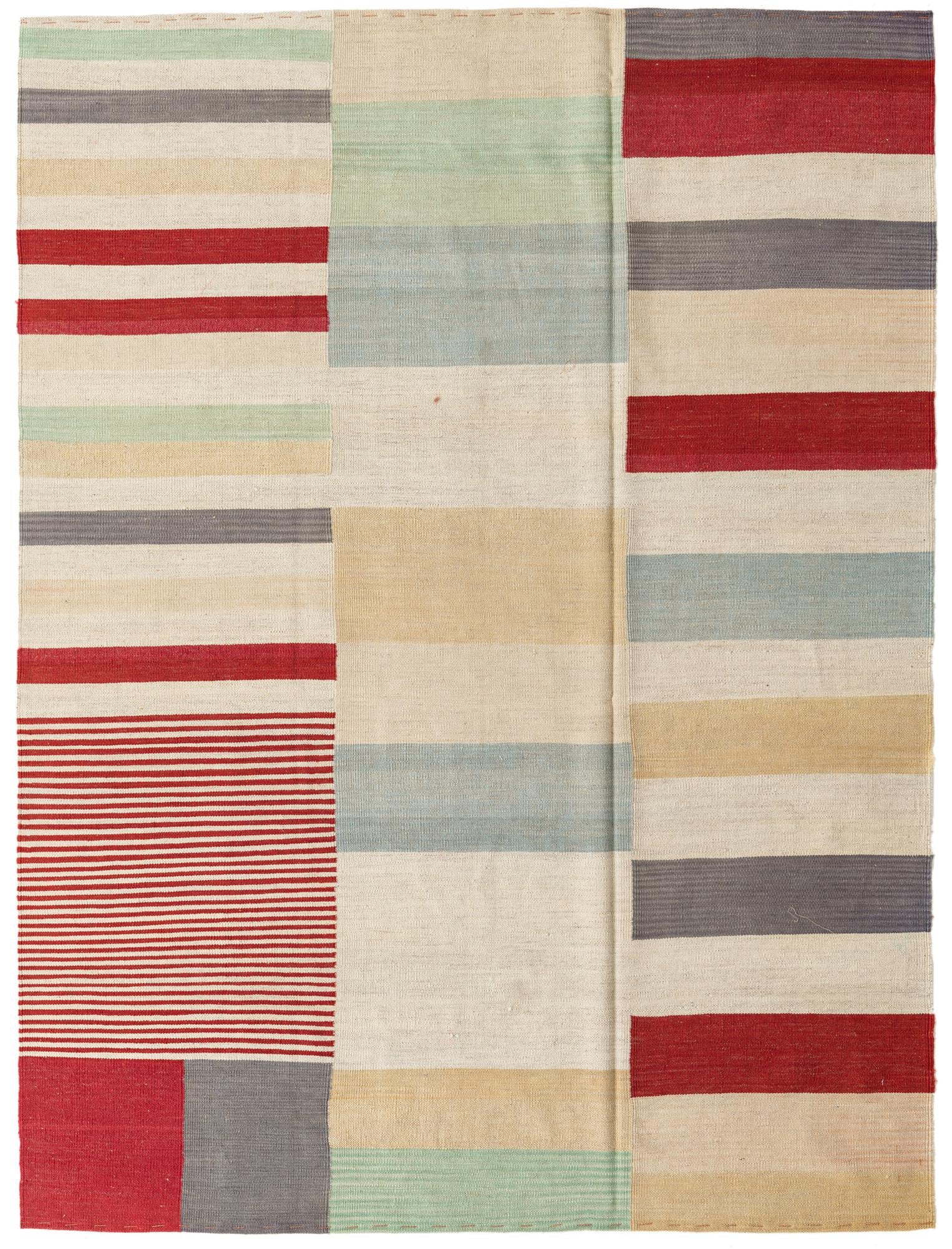 5' 9 x 7' 6 Hand Woven Kilim Modern Wool Rug