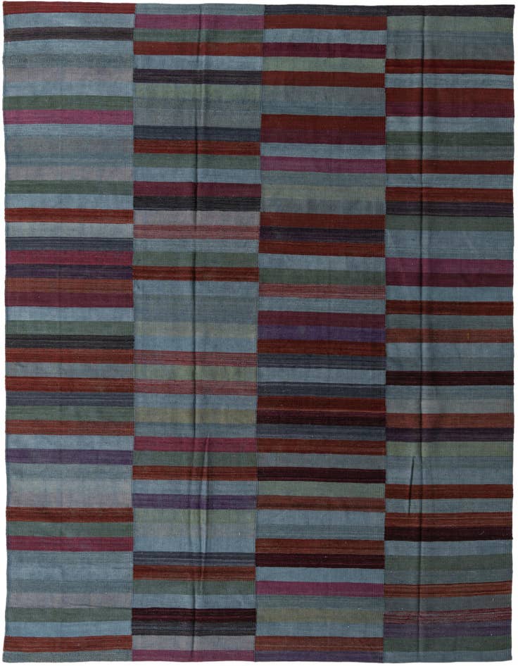 Detail image of 8' 4 x 11' 4 Hand Woven Kilim Modern Wool Rug
