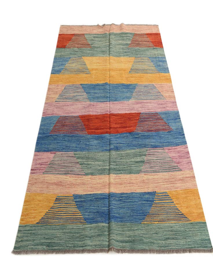 Detail image of 5' x 6' 6  Hand Woven Kilim Modern Wool Rug