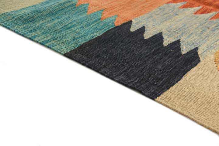8' 1 x 9' 9 Hand Woven Kilim Modern Wool Rug