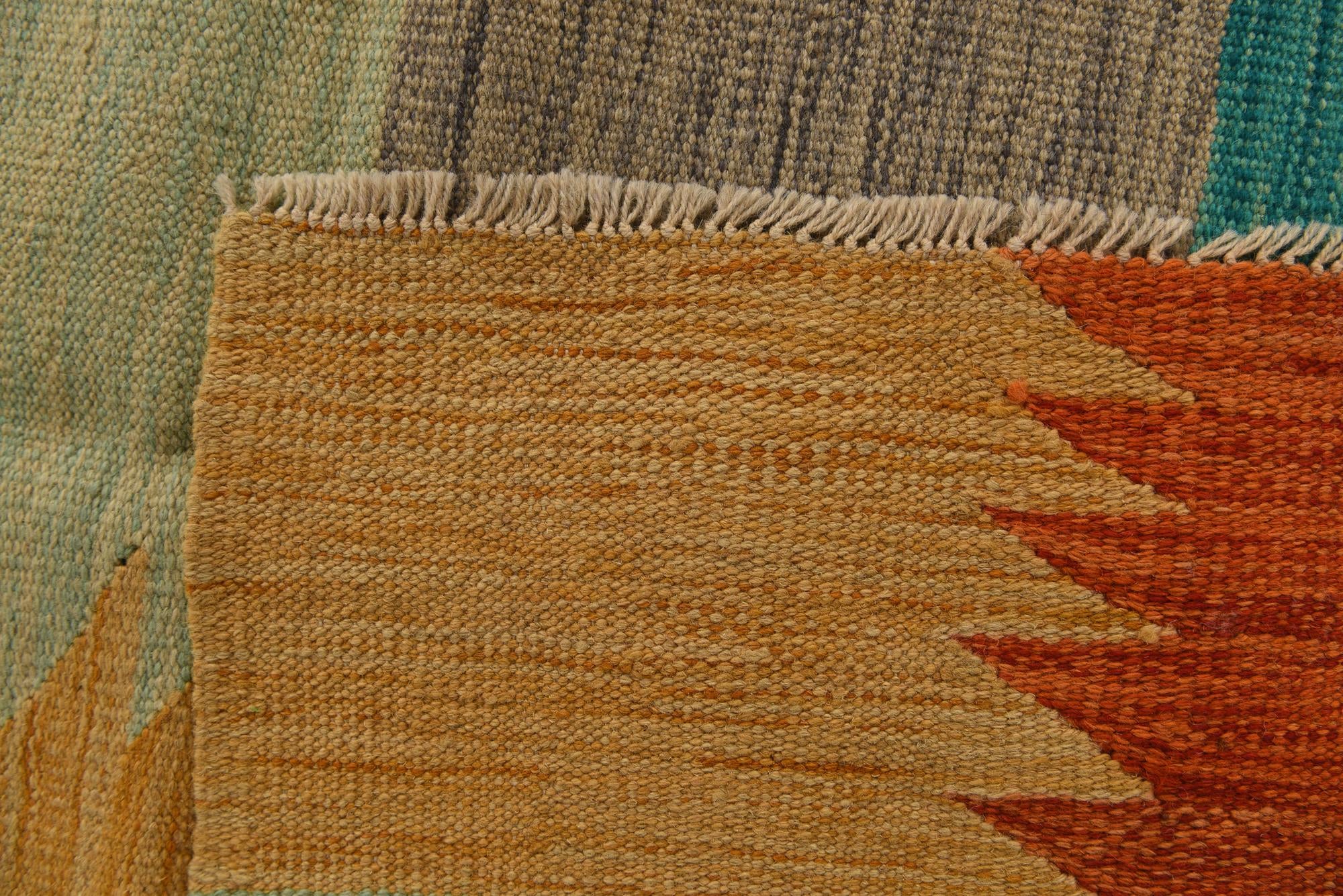 8' 1 x 9' 9 Hand Woven Kilim Modern Wool Rug