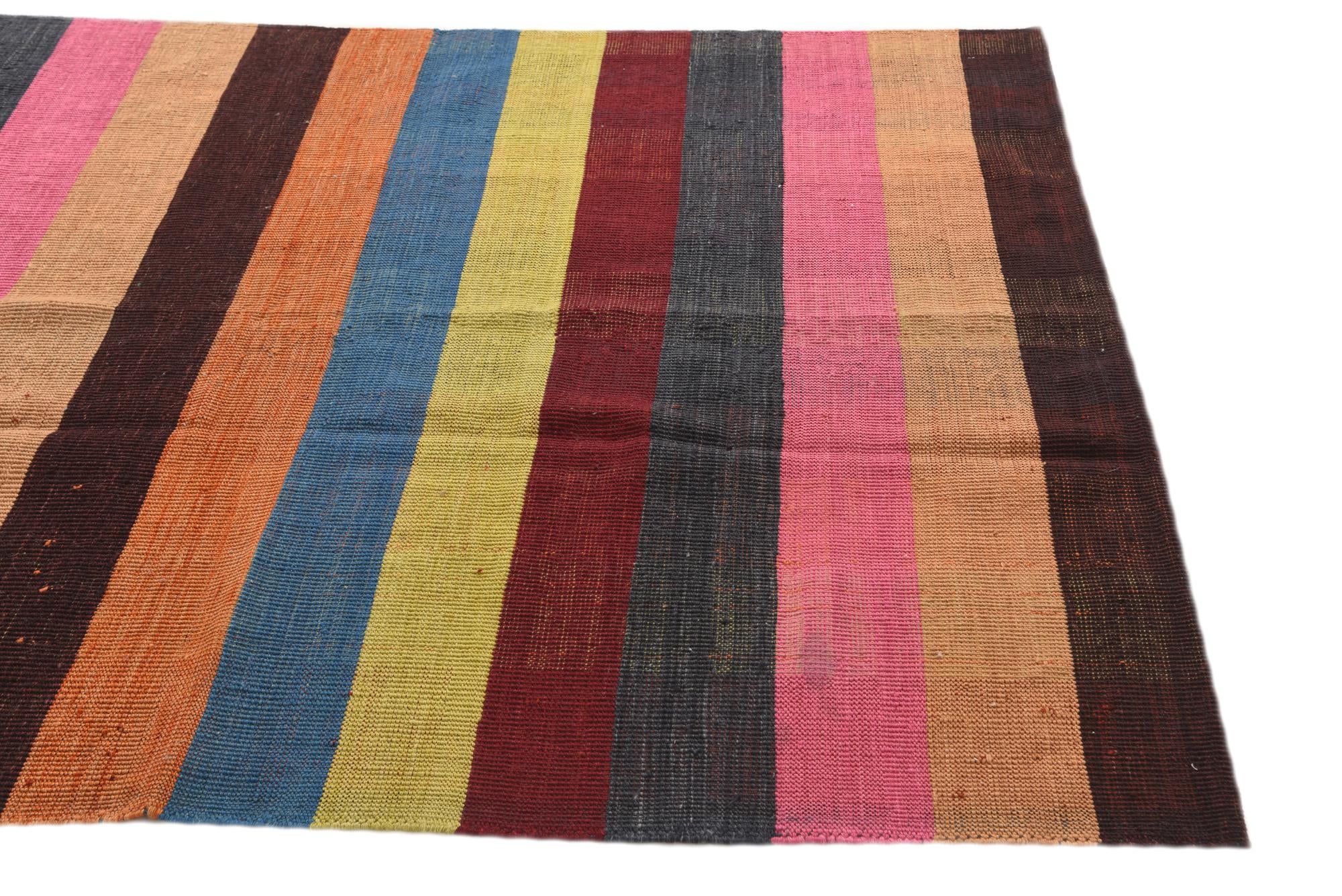 5' 8 x 8' 1 Hand Woven Kilim Modern Wool Rug