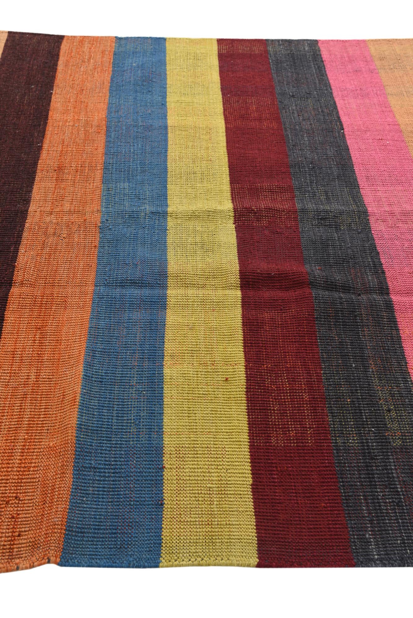 5' 8 x 8' 1 Hand Woven Kilim Modern Wool Rug