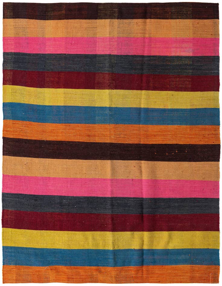 Detail image of 5' 8 x 8' 1 Hand Woven Kilim Modern Wool Rug