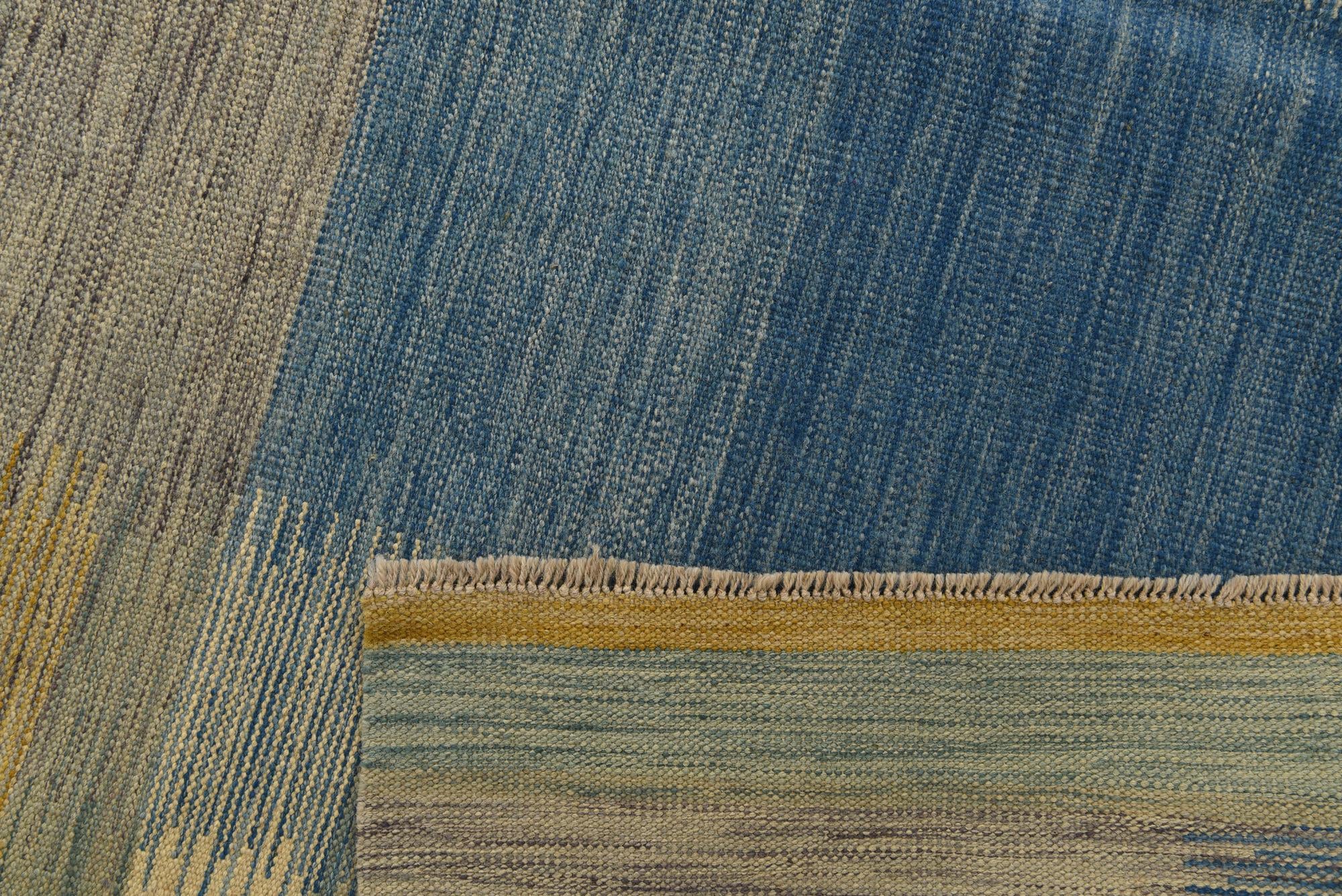 6' 9 x 10' 2 Hand Woven Kilim Modern Wool Rug