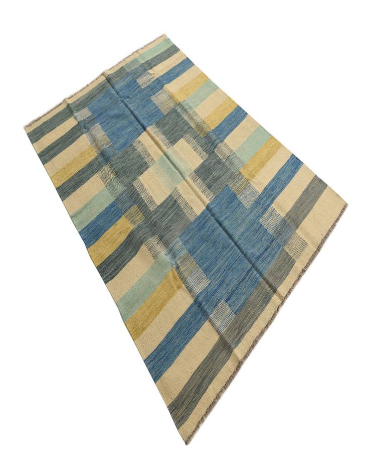 Detail image of 5' x 6' 9  Hand Woven Kilim Modern Wool Rug