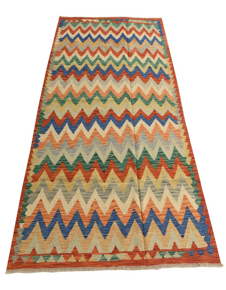 Detail image of 5' 9 x 8'  Hand Woven Kilim Modern Wool Rug