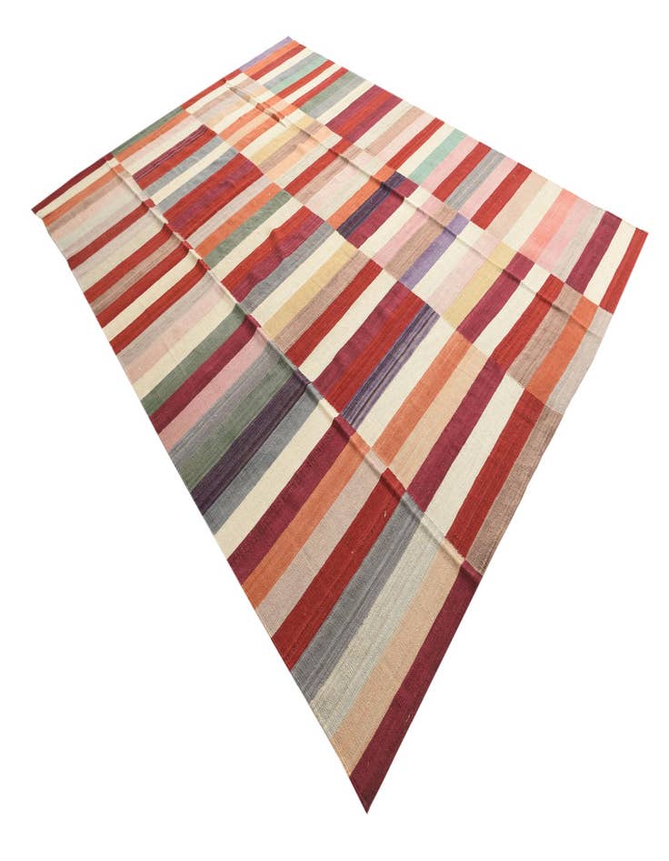 Detail image of 8' 4 x 11' 5 Hand Woven Kilim Modern Wool Rug