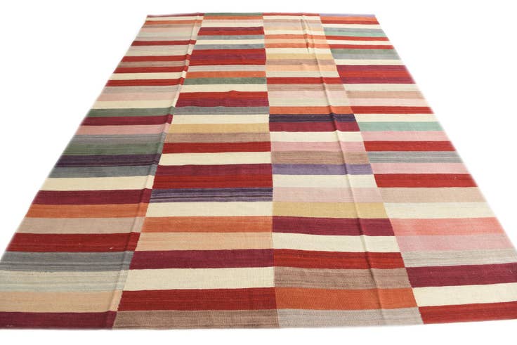 Detail image of 8' 4 x 11' 5 Hand Woven Kilim Modern Wool Rug