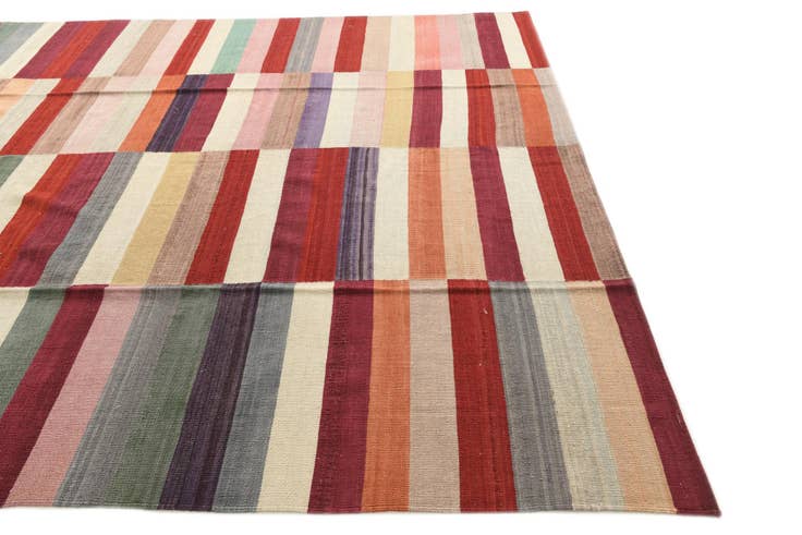 Detail image of 8' 4 x 11' 5 Hand Woven Kilim Modern Wool Rug