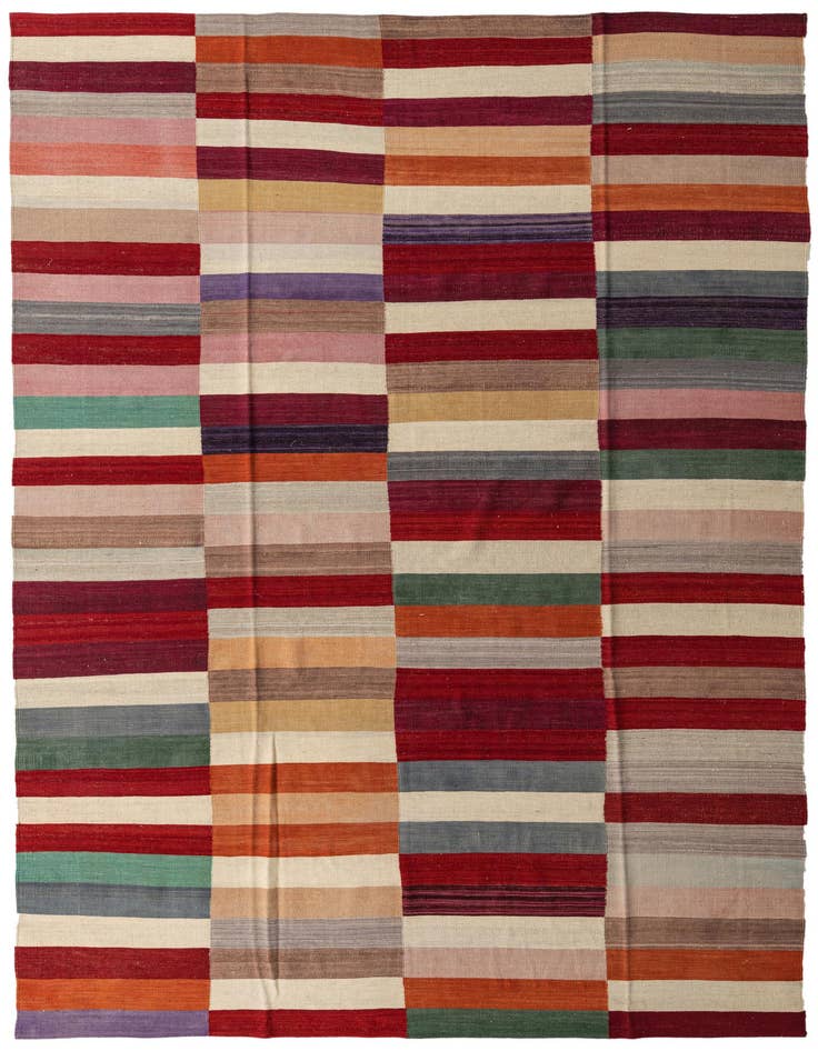 Detail image of 8' 4 x 11' 5 Hand Woven Kilim Modern Wool Rug