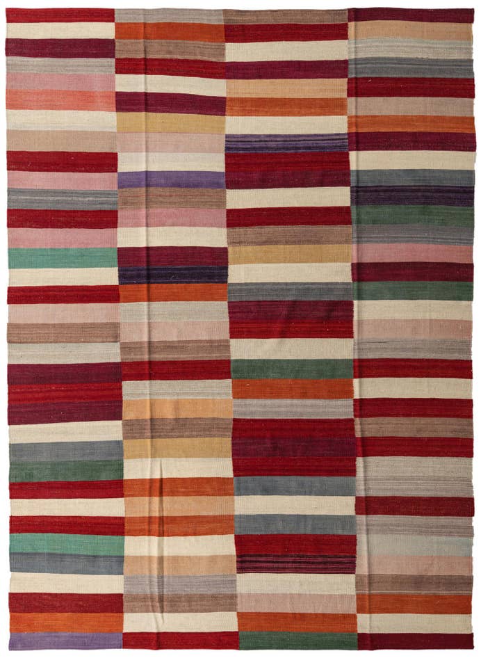 Detail image of 8' 4 x 11' 5 Hand Woven Kilim Modern Wool Rug