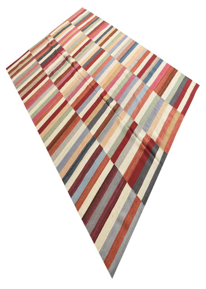 6' 7 x 9' 7 Hand Woven Kilim Modern Wool Rug