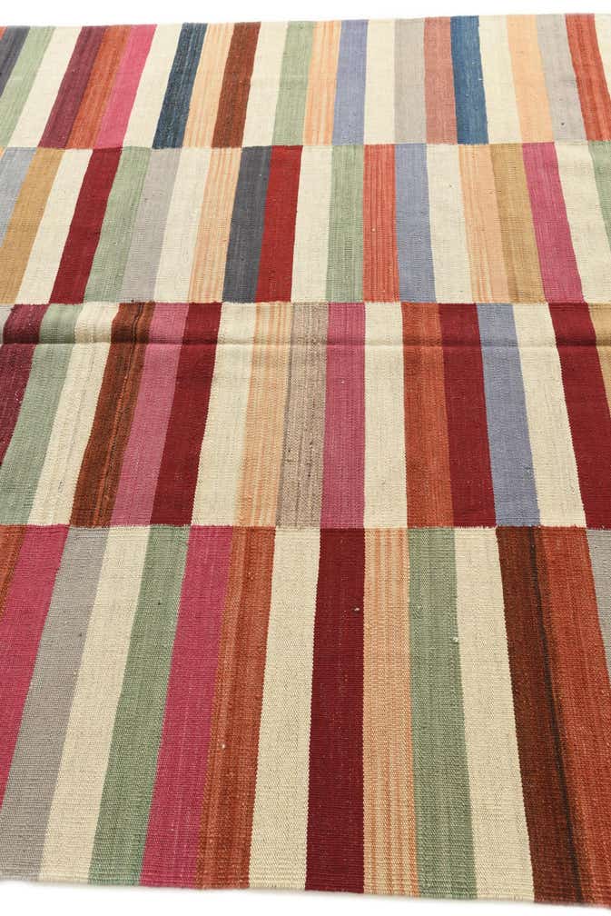 6' 7 x 9' 7 Hand Woven Kilim Modern Wool Rug