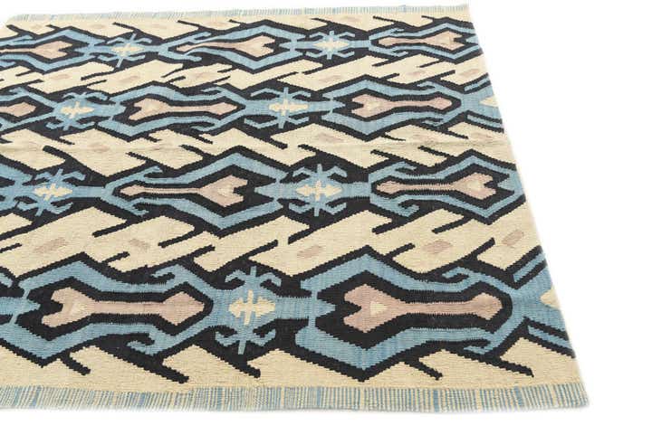 5' 6 x 6' 1 Hand Woven Kilim Modern Wool Rug