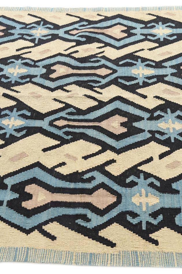 Detail image of 5' 6 x 6' 1 Hand Woven Kilim Modern Wool Rug
