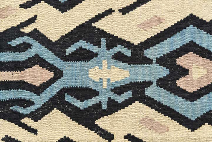 5' 6 x 6' 1 Hand Woven Kilim Modern Wool Rug