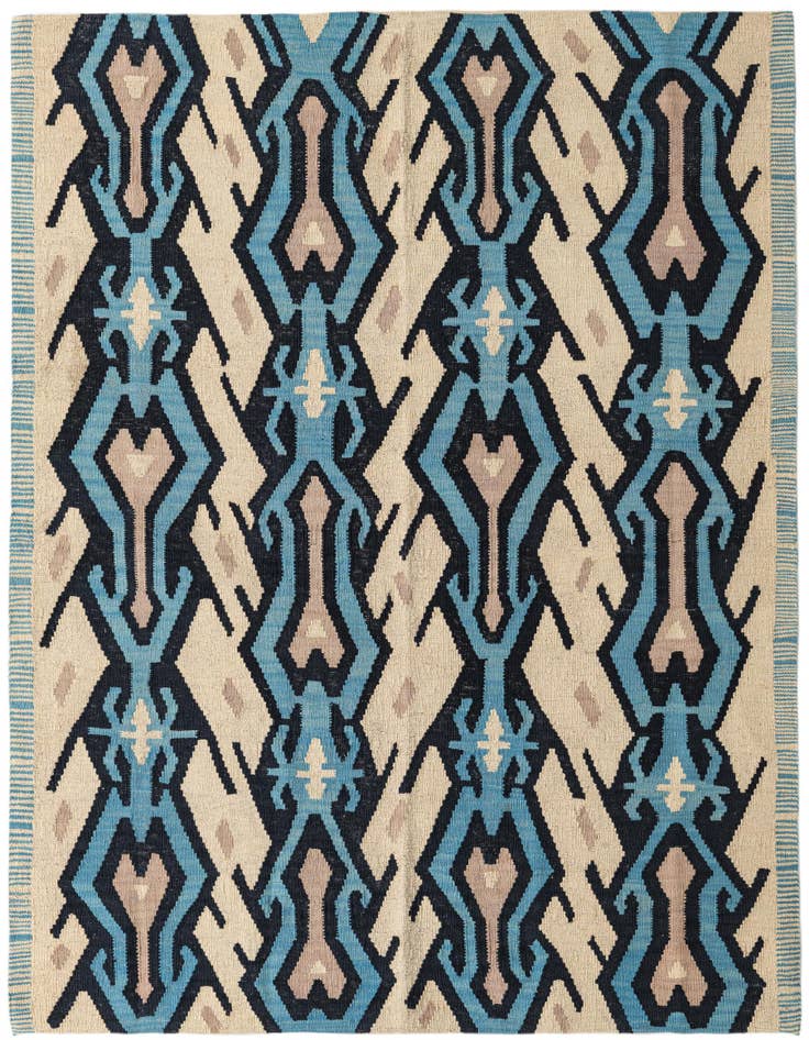 Detail image of 5' 6 x 6' 1 Hand Woven Kilim Modern Wool Rug