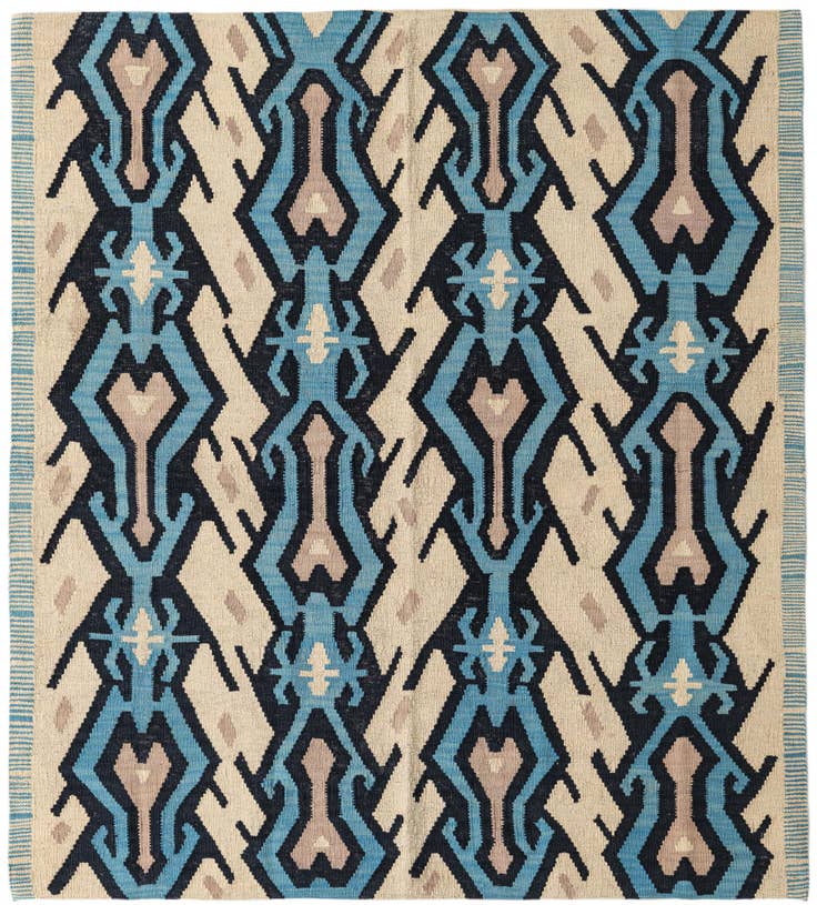 Detail image of 5' 6 x 6' 1 Hand Woven Kilim Modern Wool Rug