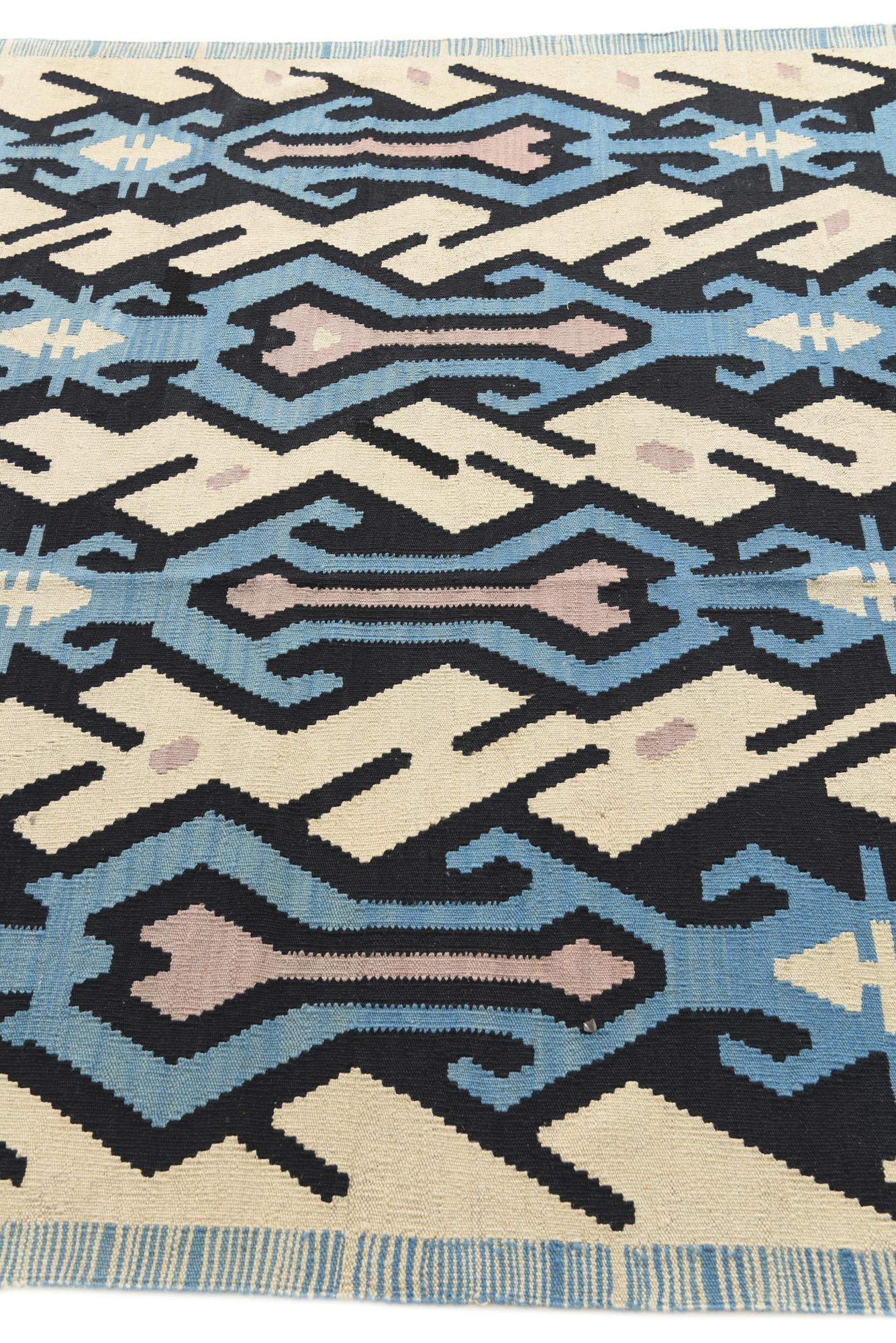 6' 2 x 8' Hand Woven Kilim Modern Wool Rug