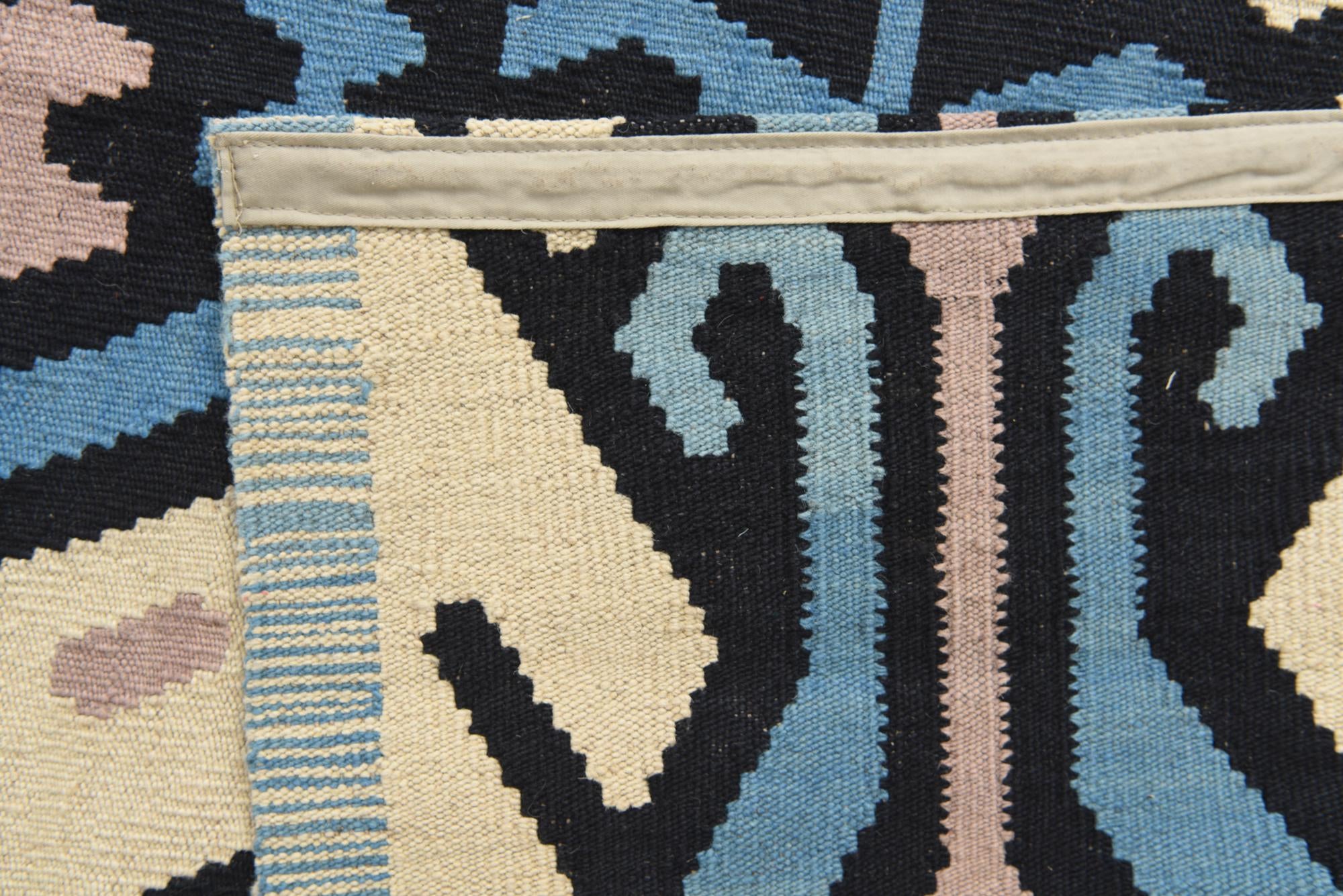 6' 2 x 8' Hand Woven Kilim Modern Wool Rug