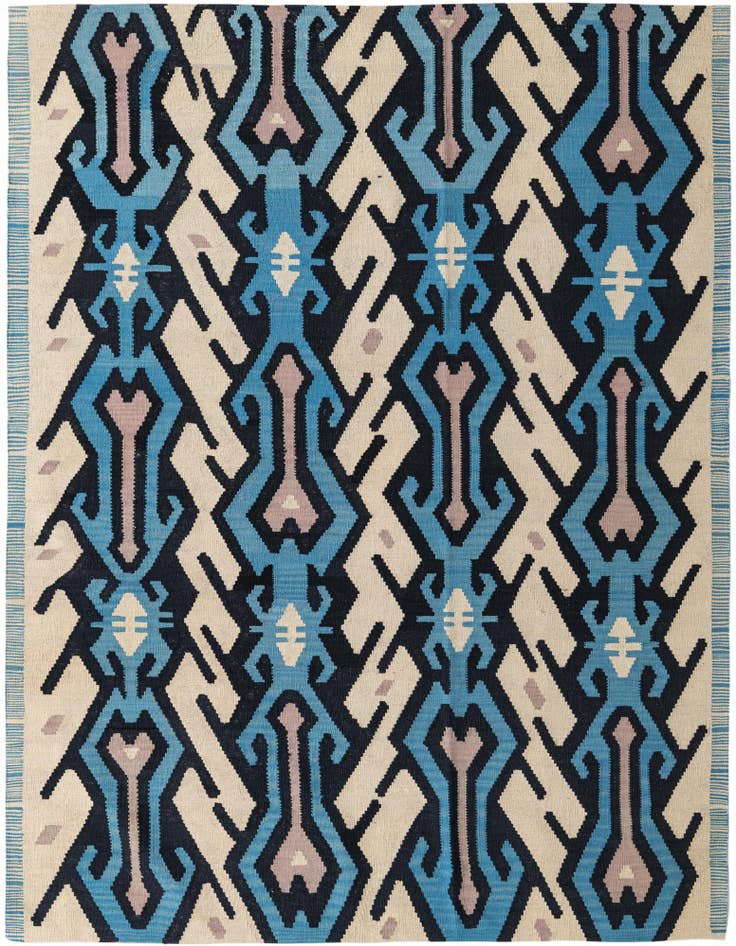 Detail image of 6' 2 x 8' Hand Woven Kilim Modern Wool Rug