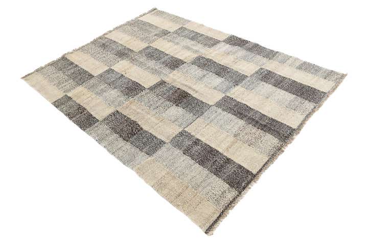 4' 10 x 6' 4 Hand Woven Kilim Modern Wool Rug