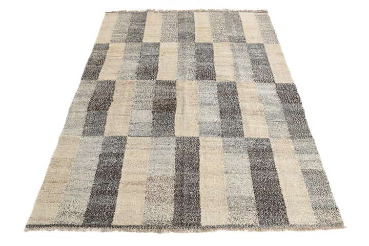 4' 10 x 6' 4 Hand Woven Kilim Modern Wool Rug
