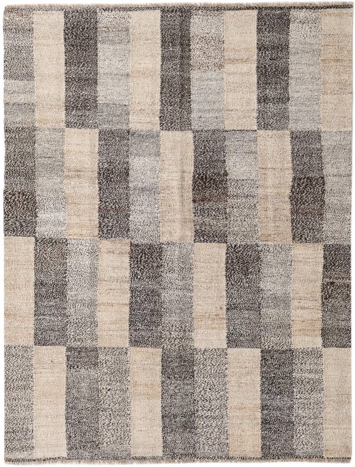 Detail image of 4' 10 x 6' 4 Hand Woven Kilim Modern Wool Rug