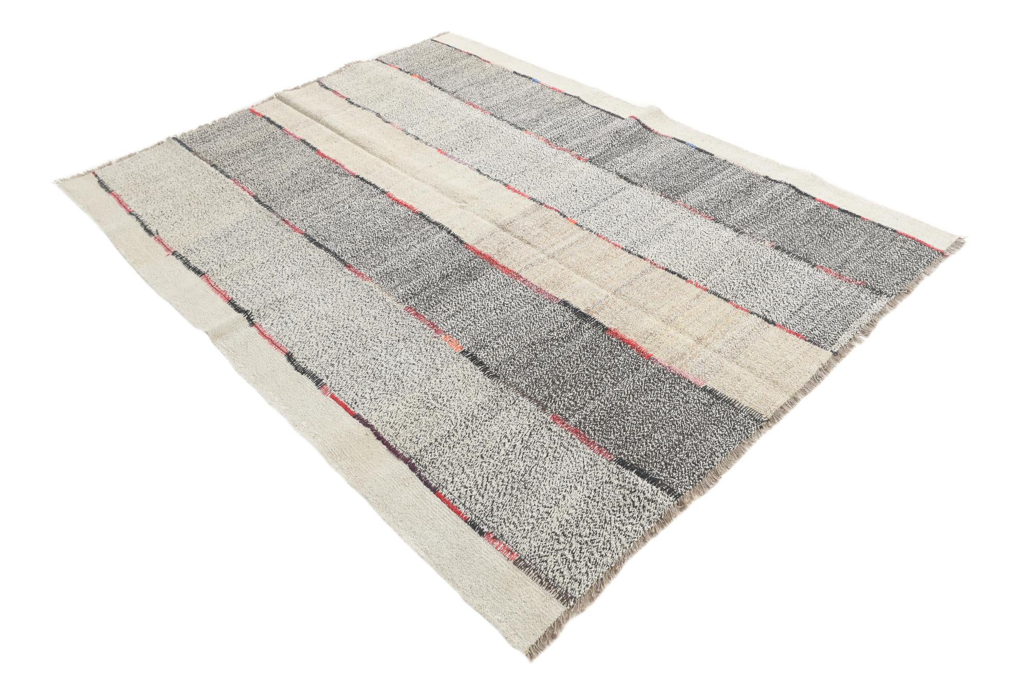 6' x 7' 9 Hand Woven Kilim Modern Wool Rug