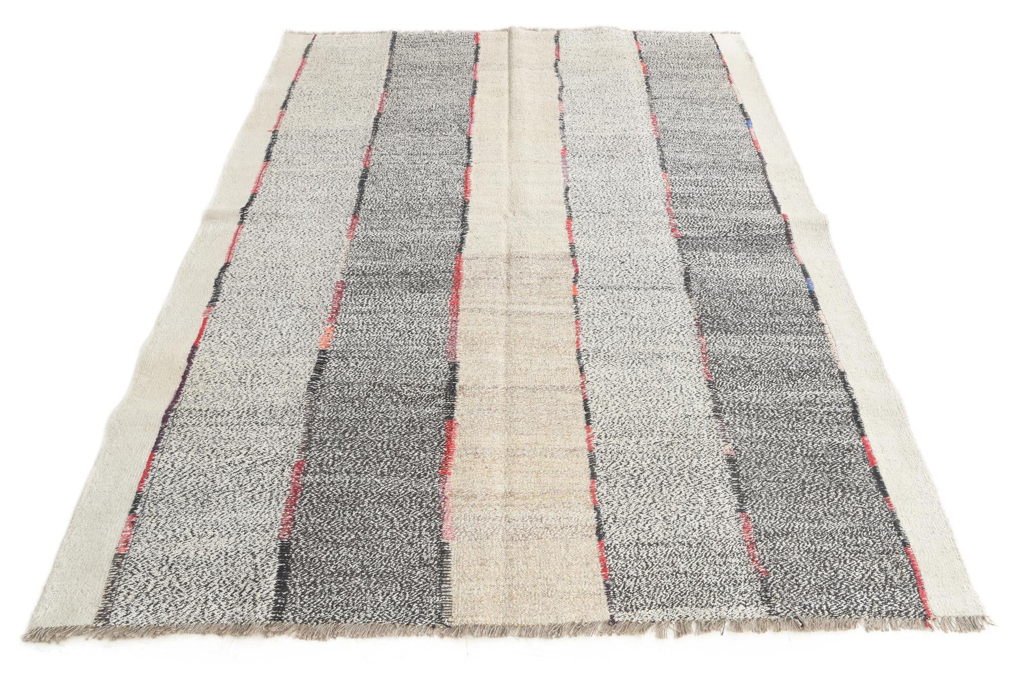 6' x 7' 9 Hand Woven Kilim Modern Wool Rug