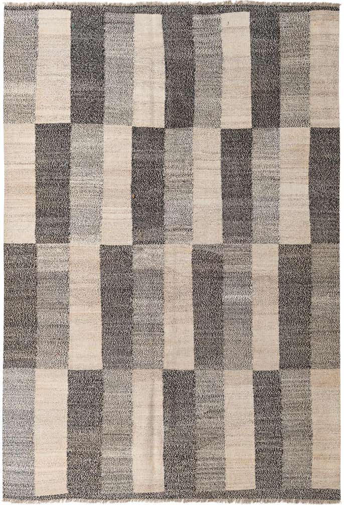6' 8 x 9' 10 Hand Woven Kilim Modern Wool Rug