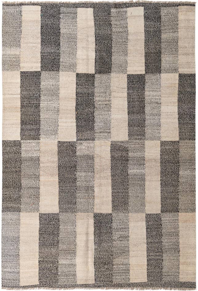 Detail image of 6' 8 x 9' 10 Hand Woven Kilim Modern Wool Rug