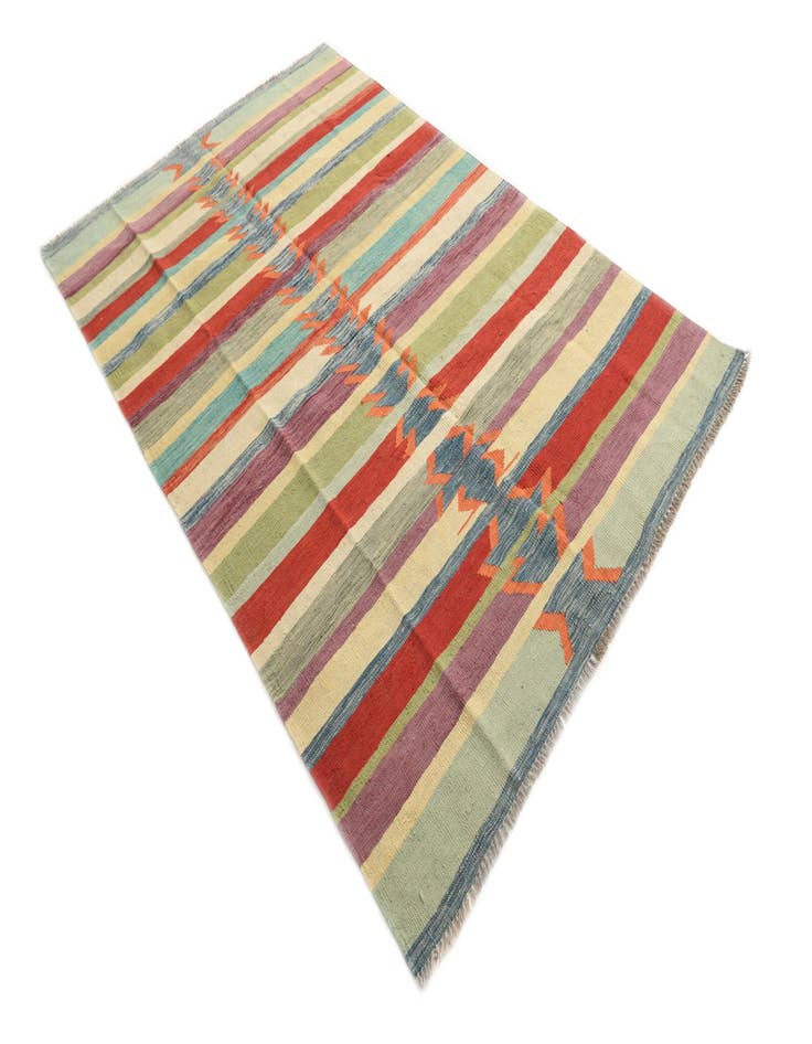 Detail image of 5' 5 x 8' 2  Hand Woven Kilim Modern Wool Rug